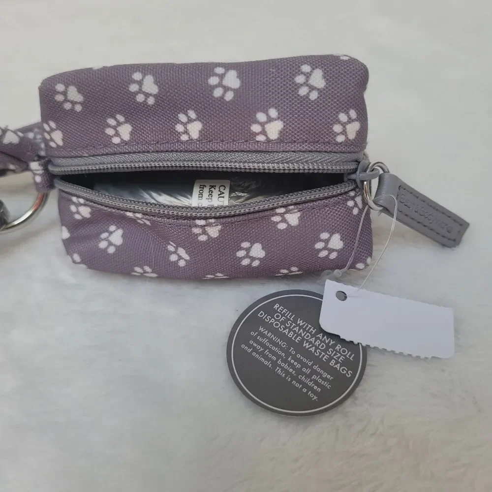 BBW Dog Bone Shaped PocketBac Holder and Paw Print Poop Bag with Lanyard New OOS